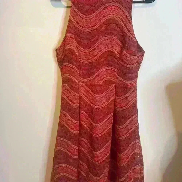 Francesca’s Sz M Orange  Halter Mini Dress Fit and Flare Cocktail - Picture 3 of 5